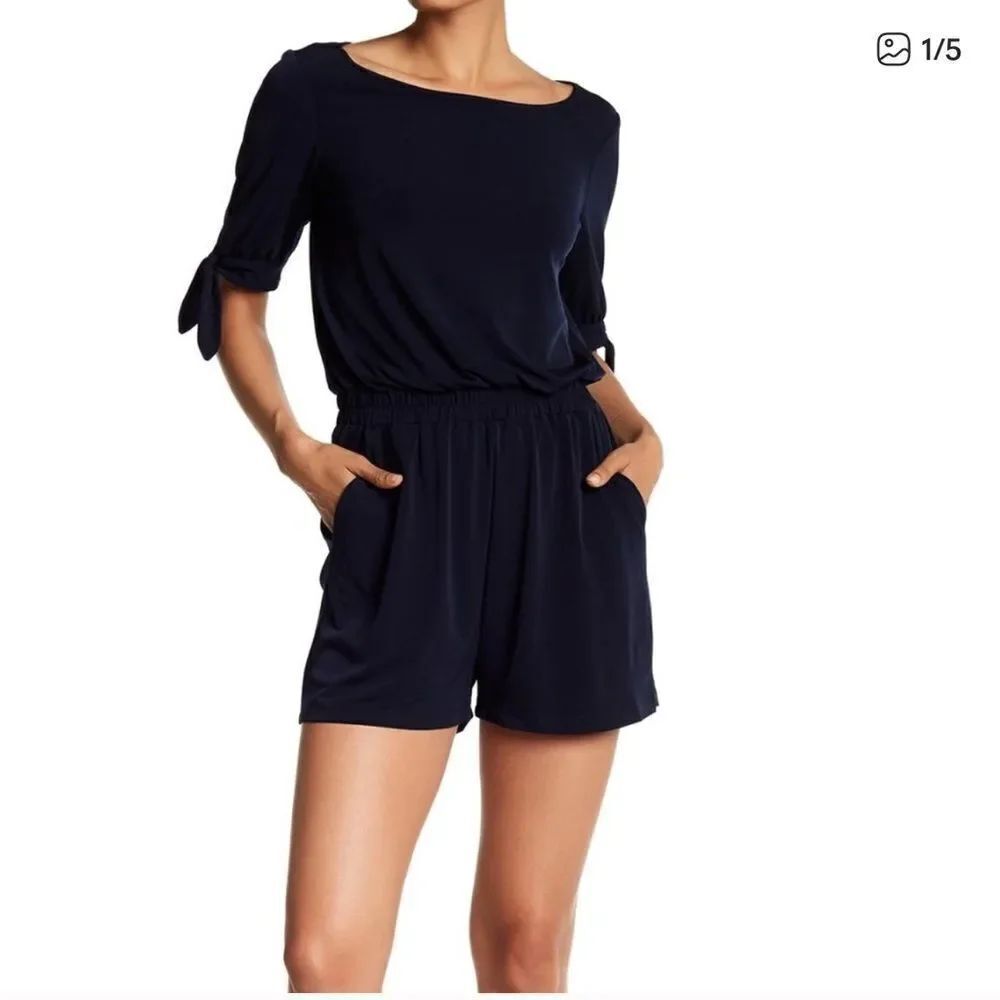 Vince Camuto romper shorts navy